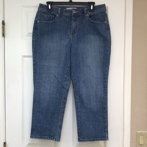 Chico's Platinum Denim Pavia Crop Pants-size M